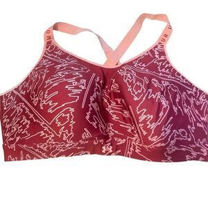 Under Armour infinity high impact printed pink cross cross sports bra size 3XL S